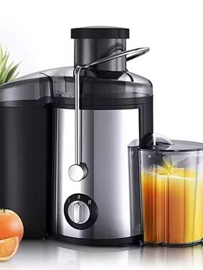 No Boundaries Stainless Steel Black Electric Juicer with Juice Cup
